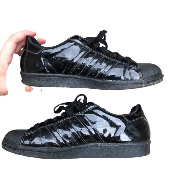 Rare 2015 Adidas Originals Superstar 80s Core Black Size 10 - Picture 2 of 16